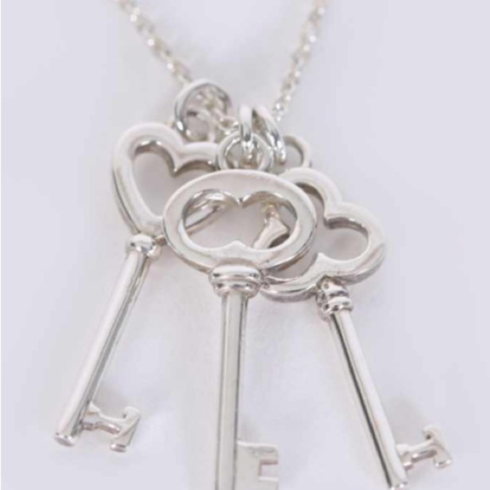 Tiffany & Co. Silver Key Trio Necklace